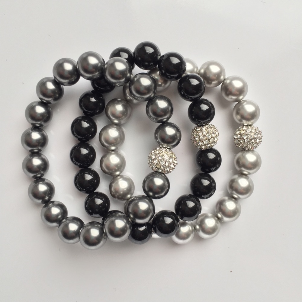Bead Bracelets with Crystals